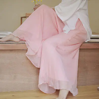 Cotton Linen Wide-Leg Pants, Plus Size Yoga Pants
