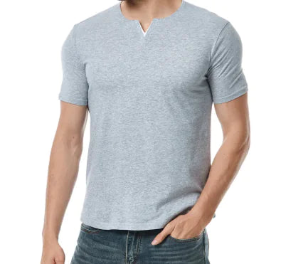 Men's V-neck Fashion Short Sleeve Cotton