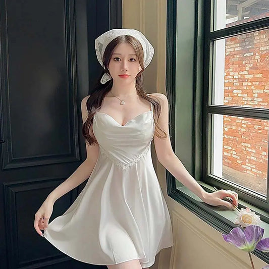 New Satin Chiffon V-Neck Loungewear Set with Padded Cami