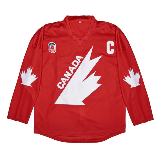 Youth 99 Gretzky Hockey Jersey 1991 Team Canada Ice Hockey Jersey Stitched (Small Red)