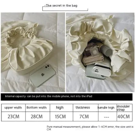 Pure Color Cloud Pleated Simple Sweet Shoulder Bag