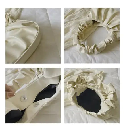 Pure Color Cloud Pleated Simple Sweet Shoulder Bag