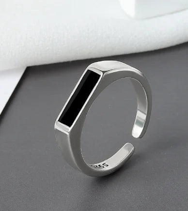 Sterling Silver Black Ring