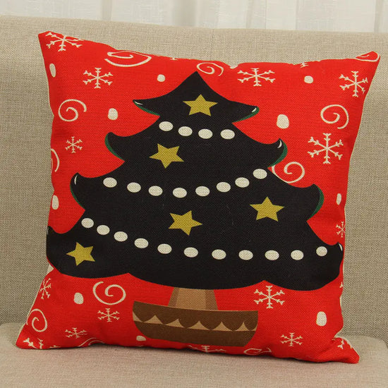 Christmas Deer Tree Pattern Cushion